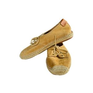 Vionic rayne suede nubuck flat espadrille comfort shoe lace up woman's size 7